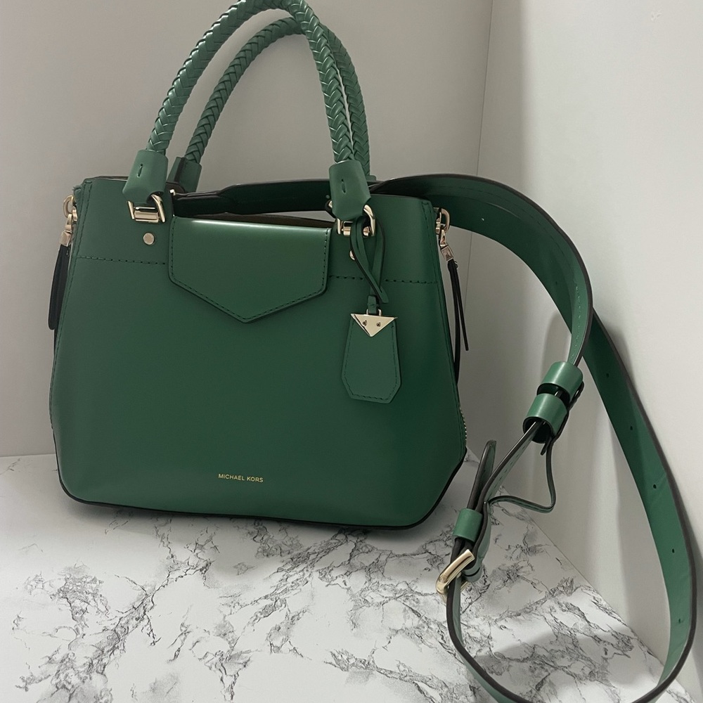 Green Michael Kors purse bag